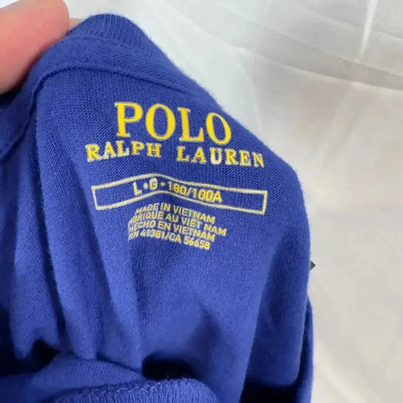 NEW Polo Ralph Lauren T-Shirt Short Sleeves Classic Fit Pony Logo Mens Blue L - Picture 6 of 6